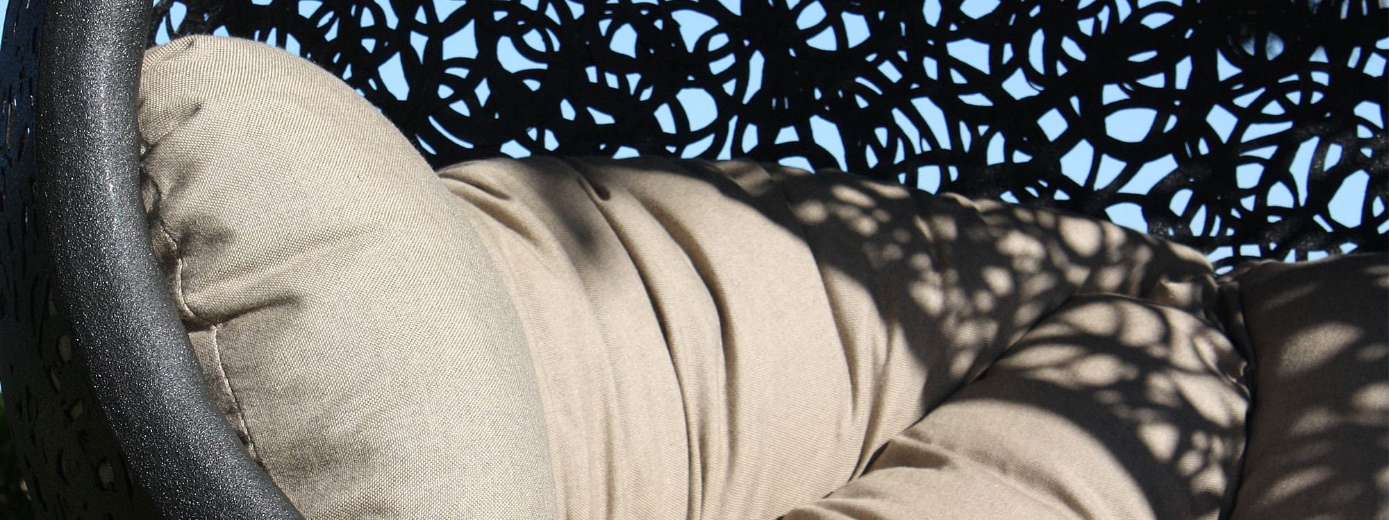 Image of detail of Sunbrella outdoor cushion for Bios Hide & Alpha.