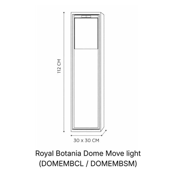 Image of line drawing of Royal Botania Dome Move modern outdoor mains floor light