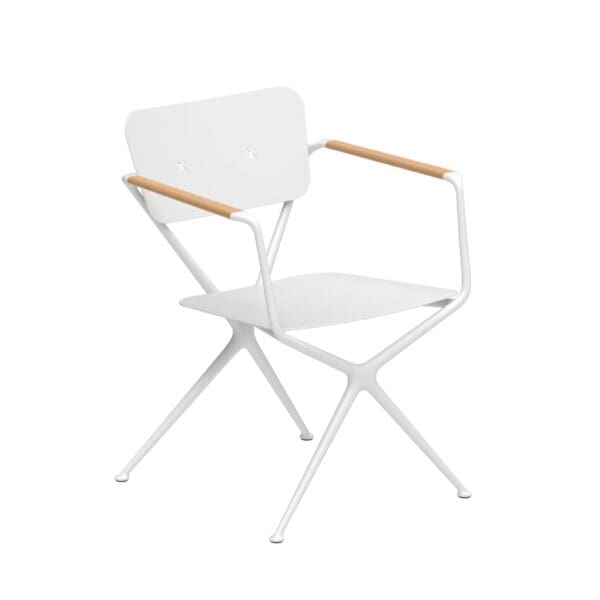 Studio image of White Exes 55 garden chair by Royal Botania