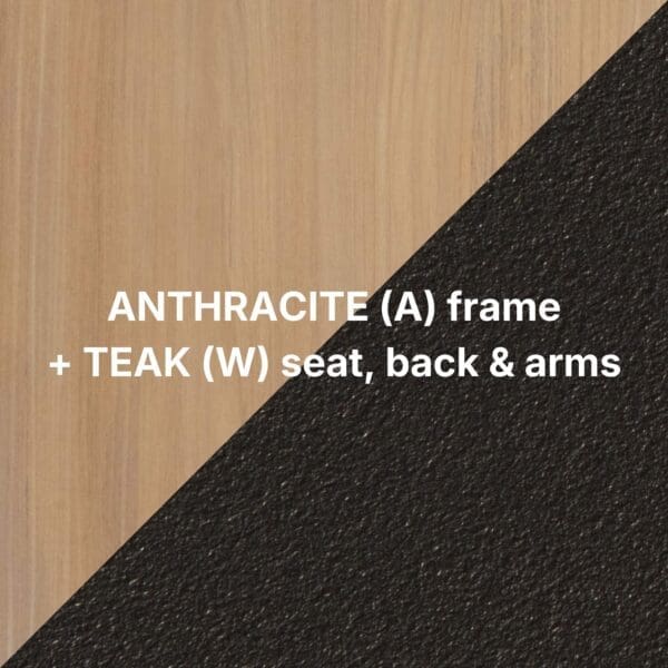 Swatch of anthracite and teak