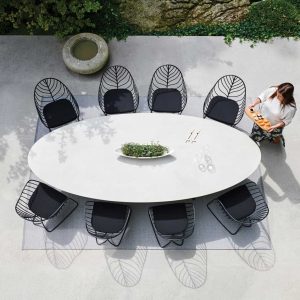 Exes luxury garden table & modern outdoor dining tables in high quality garden furniture materials by Royal Botania luxury exterior furniture