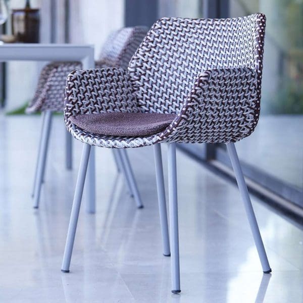 Image of Cane-line Vibe chair with Cane-line Weave in Light grey/Bordeaux/Dusty rose color combination