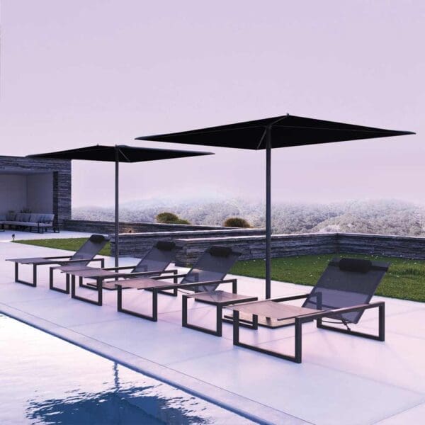 Ninix sun loungers & Oazz MODERN Parasol Is An EASY TO USE Parasol Made In HIGH QUALITY Shade MATERIALS By Royal Botania Parasols Company