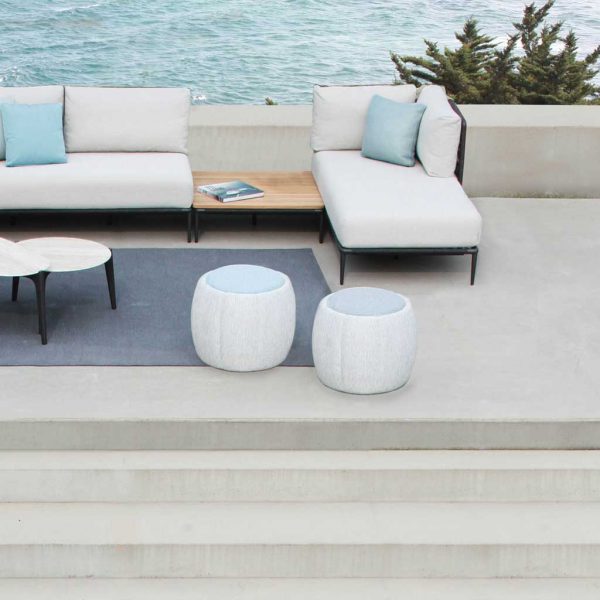 Tono modern garden pouf is a luxury outdoor pouffe in high quality garden furniture materials by Royal Botania outdoor furniture company