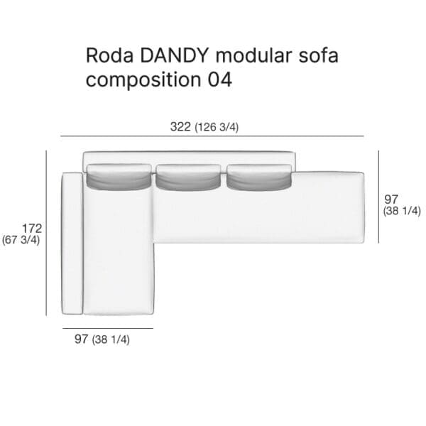Image of 2d render of Roda Dandy sofa composition 04