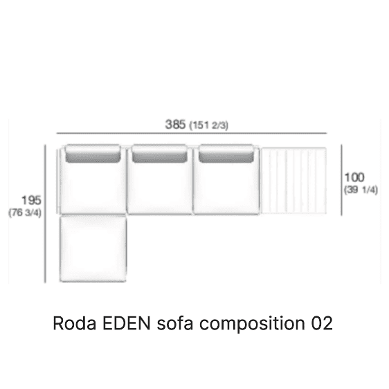Image of 2d render of Roda Eden sofa composition 02
