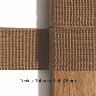 Image of teak and tobacco belt swatch from RODA