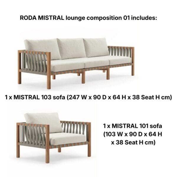 Image of render of RODA Mistral Lounge composition 01