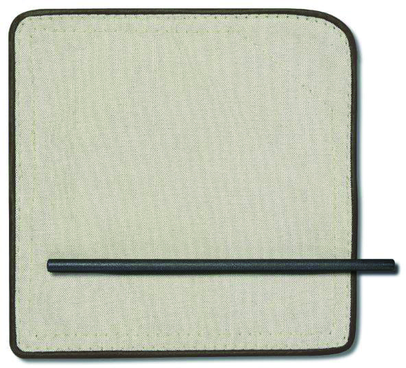 Image of swatch of Sand coloured canvas and smoke coloured stainless steel used for Lawrence furniture by RODA