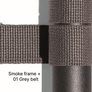 Image of swatch of smoke frame and grey belt