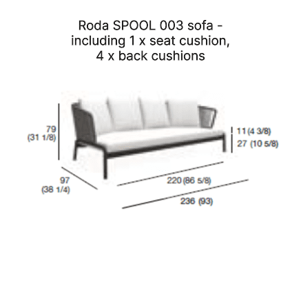 Image of drawing of Roda Spool 003 sofa