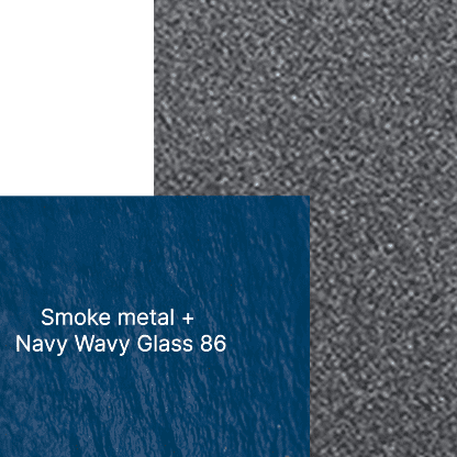 Image of swatch combination of smoke + wavy glass navy