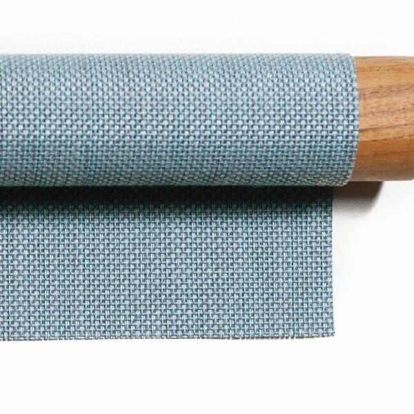 Image of swatch of Sky coloured batyline and teak