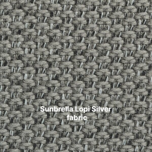 Image of swatch of Sunbrella Lopi Silver fabric
