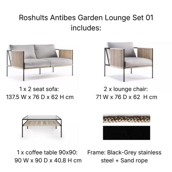 Image of Roshults Antibes Garden Lounge Set 01
