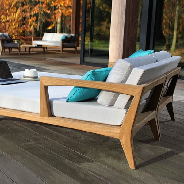 Image of back of Zenhit teak daybed by Royal Botania