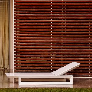 Image of Vondom Frame minimalist sun bed in white roto-molded polyethylene
