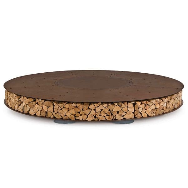 Image of Zero large circular firepit with lid fitted by AK47 Design