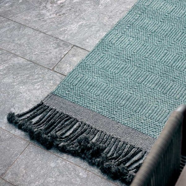 Image of Atlas modern outdoor rug range & designer garden carpets in all-weather carpet materials by RODA luxury garden furniture, Italy.