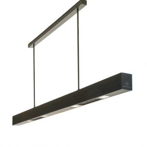 Studio image of Heatsail BEEM ceiling heater bar in black