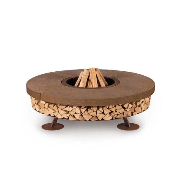 Image of AK47 Ercole small fire pit with brown concrete surround