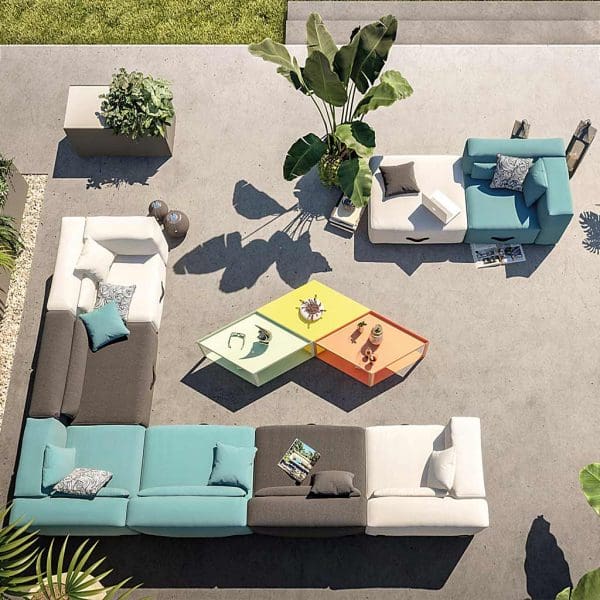 Image of aerial view of Miami multi-coloured garden corner sofa