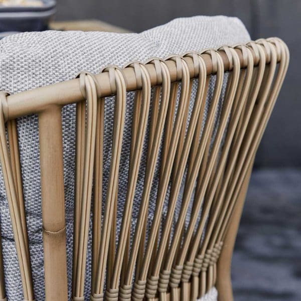 Image of detail of natural bamboo-effect Cane-line Weave used for Ocean garden chair
