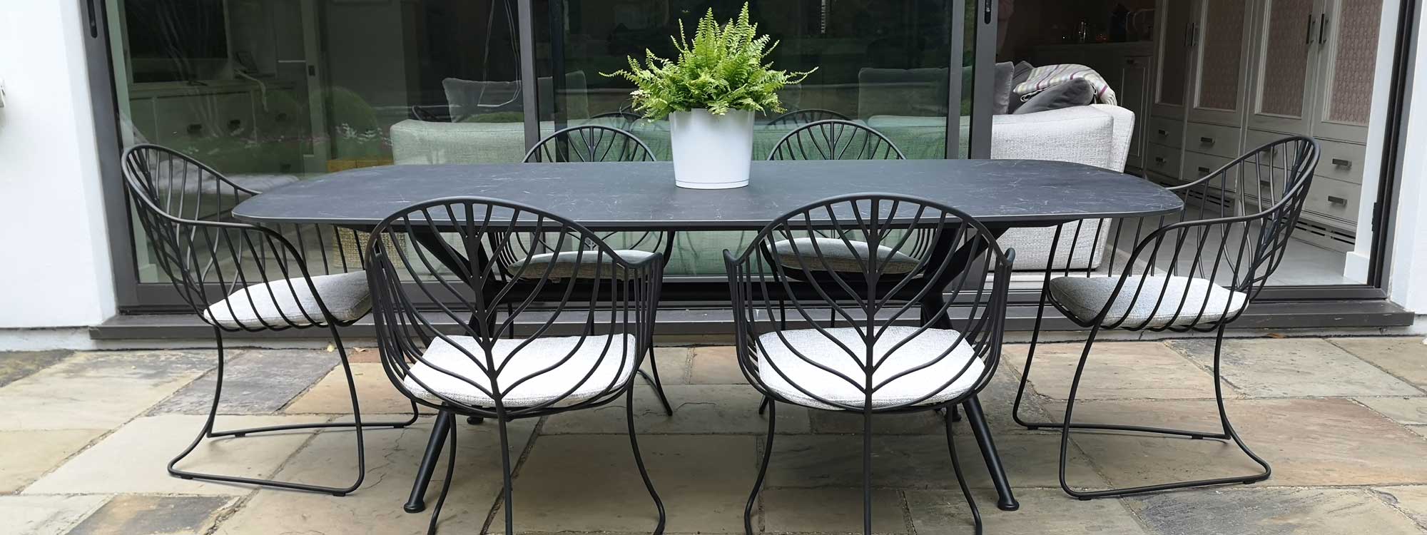 Image of Exes oval garden table & Folia chairs by Royal Botania