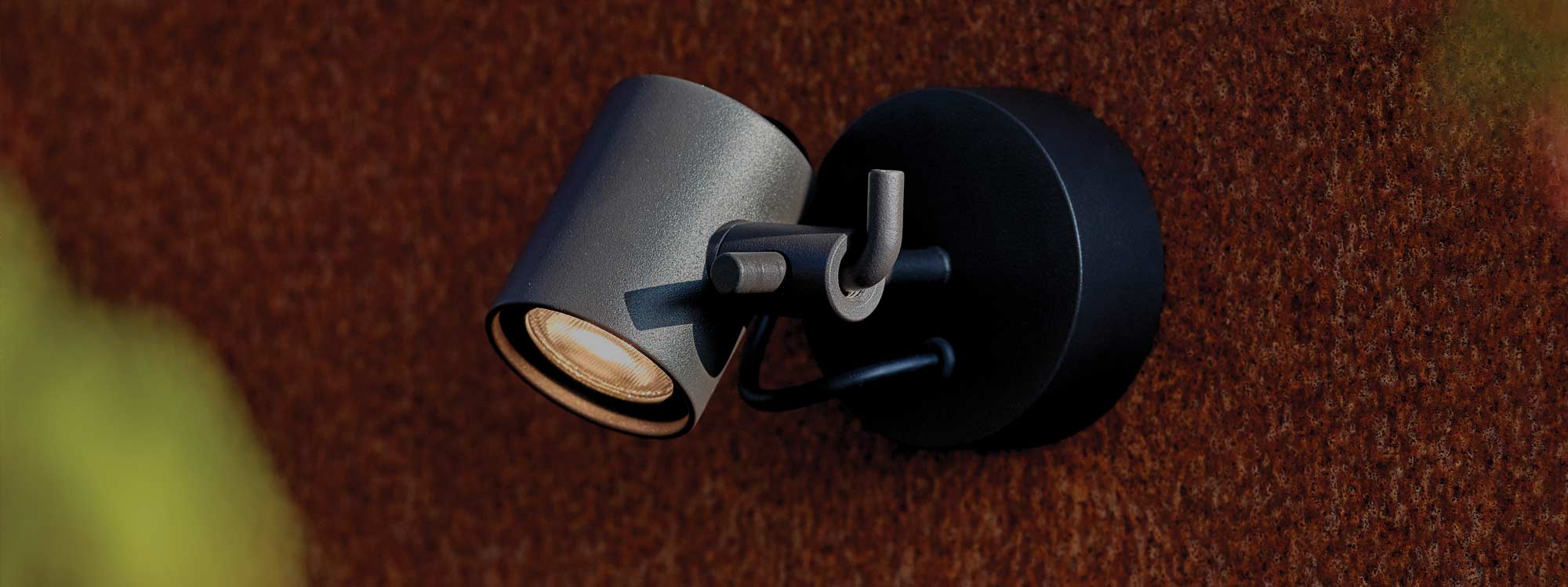 Image of Royal Botania Spotty wall-mounted outdoor spotlight in bronze powder coated aluminium