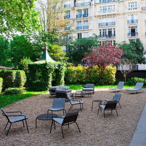 Image of Starling modern outdoor furniture on gravel terrace