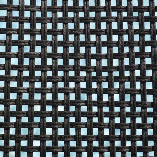 Image of swatch of anthracite Caneline rope, used for seat and back of Straw stainless steel chairs