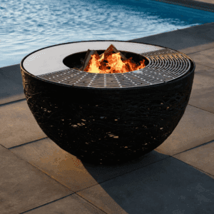 Image of Lava Nest fire pit on poolside