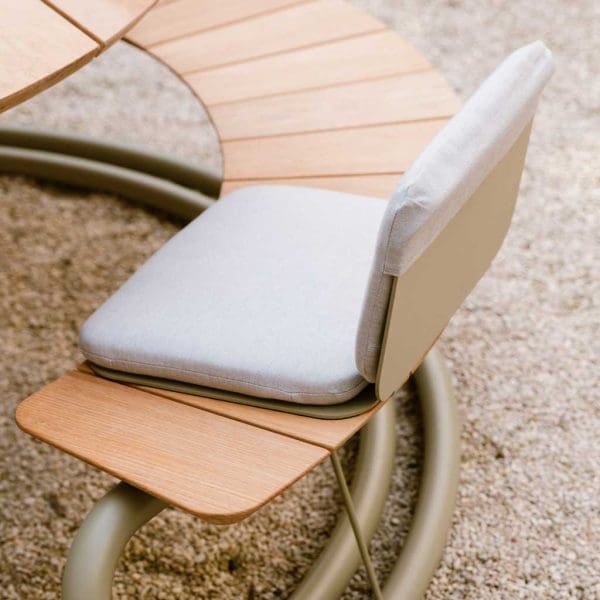 Image showing Wünder's The Seat shown here on top of The Circle circular picnic table and iroko benches