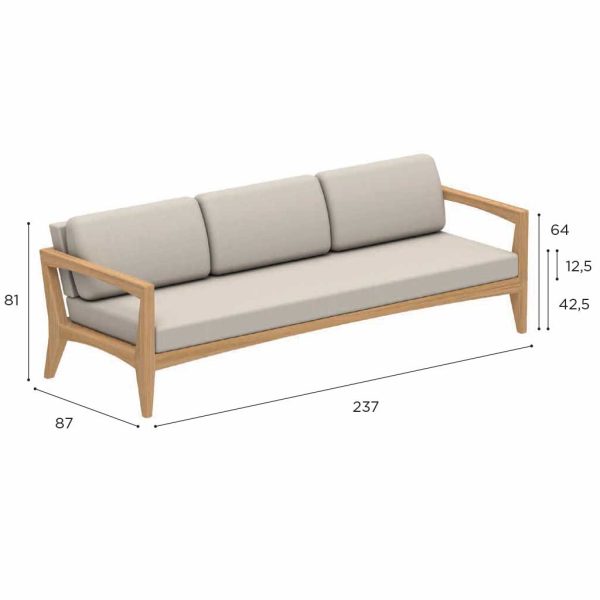Zenhit Lounge includes the ZNTL 240 teak sofa by Royal Botania