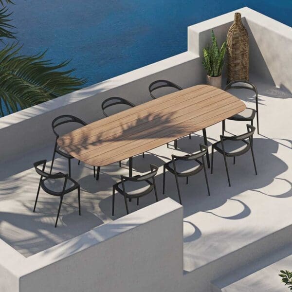 Aerial view of Royal Botania Styletto 3m oval garden table