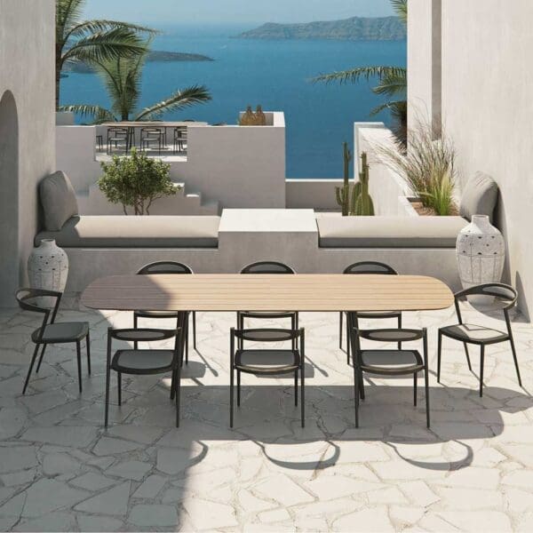 Aerial view of Royal Botania Styletto 3m oval garden table
