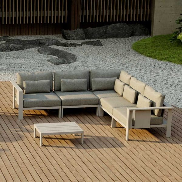 Image of Oiside Beam modern outdoor corner sofa with minimalist design by Francesc Rifé