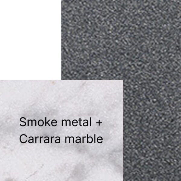 image of smoke frame and carrara marble swatch