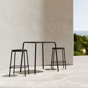 Image of Oiside Parc stacking outdoor bar furniture with simple contemporary design in tubular aluminium