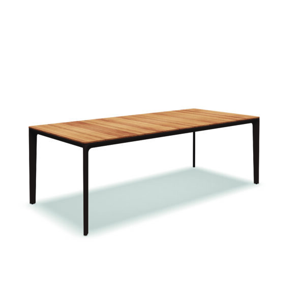 Studio image of smaller rectangular Carver teak dining table by Gloster