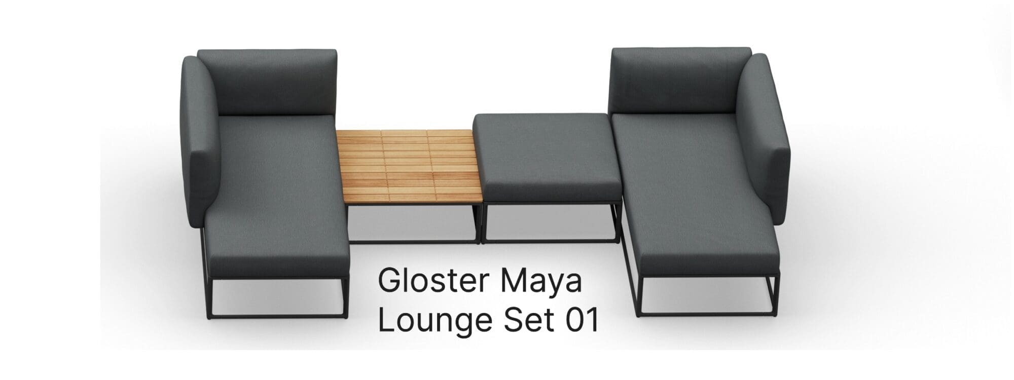 Image of render of Gloster Maya Lounge Set 01