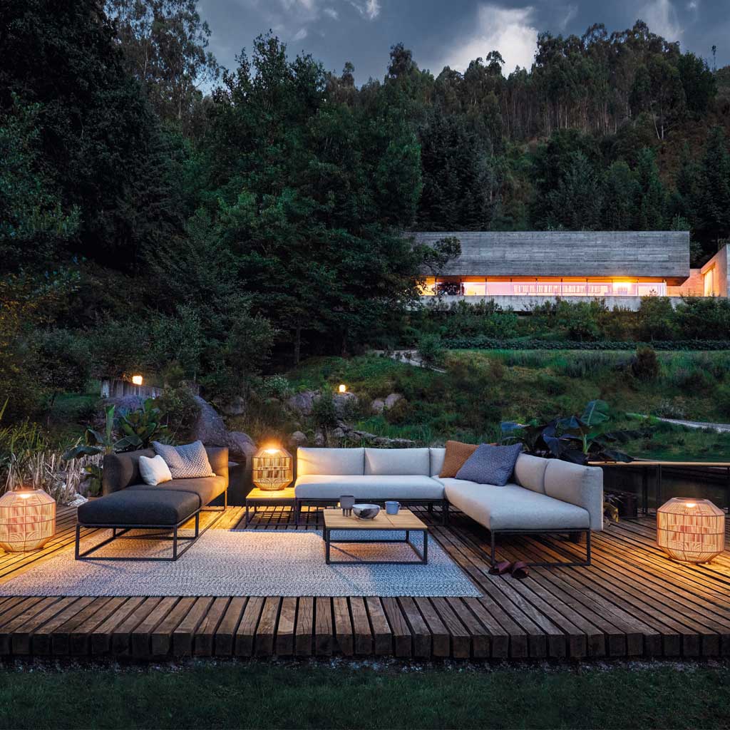 Image of Gloster Maya contemporary sofas with light-grey and dark-grey upholstery