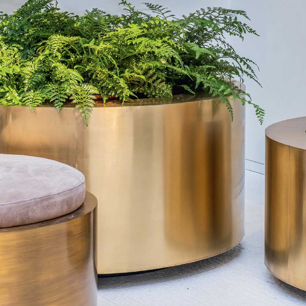 Image of Cuprum polished brass luxury planters