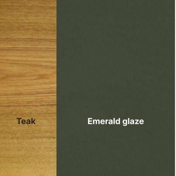 image of teak and emerald glaze used for Gloster Blow tables