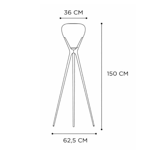 Line drawing of Meduz floor lamp by Royal Botania