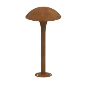 Studio image of Royal Botania Fungy low bollard light in rusty iron finish