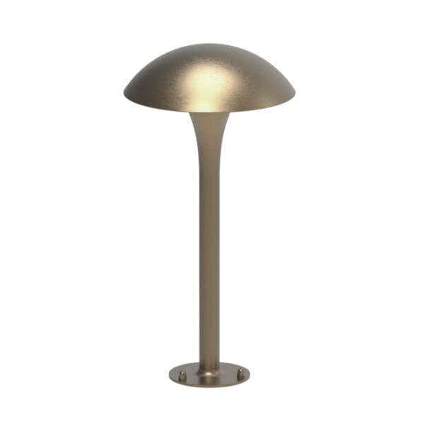 Studo image of weathered brass Fungy low bollard light by Royal Botania