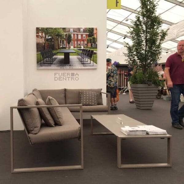 Image of FueraDentro minimalist outdoor furniture at Grow London garden show in Hampstead