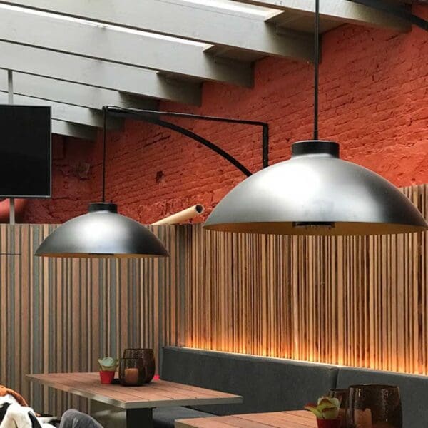 Image of pair of wall mounted Dome outdoor heaters by Heatsail