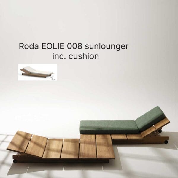 Image of pair of Eolie iroko sun beds by RODA
